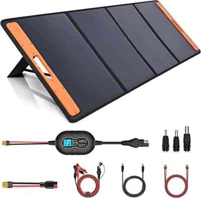 Carregador Ambiental 120W Camping RV Bateria de Carro USB/DC Portas Paralelas Fixável Dobrável Painel Solar Portátil Dobrável Emergência Painel Solar Kit Carregador de Bateria